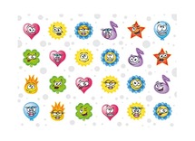 Stickers - fantasie - vrolijke figuurtjes - 48 motieven - assortiment van 960