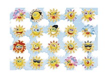 Stickers - fantasie - zonnetjes - 48 motieven - assortiment van 960