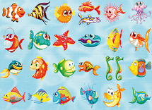 Stickers - fantasie - zeeleven - 48 motieven - set van 960 assorti