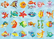 Stickers - fantasie - zeeleven - 48 motieven - assortiment van 960