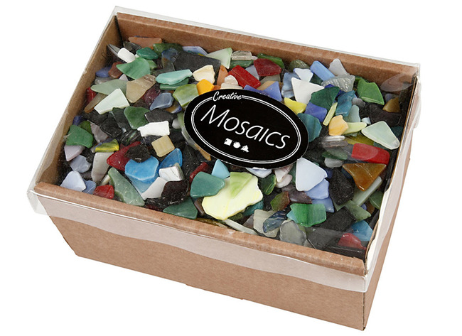 Mozaïektegels - glas - kleine stukken - voordeelpakket - set - doos van 2 kg assorti