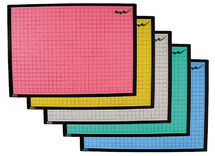 Knutselmat - knoeimat - kunststof - 50 x 36 cm - set van 5 assorti