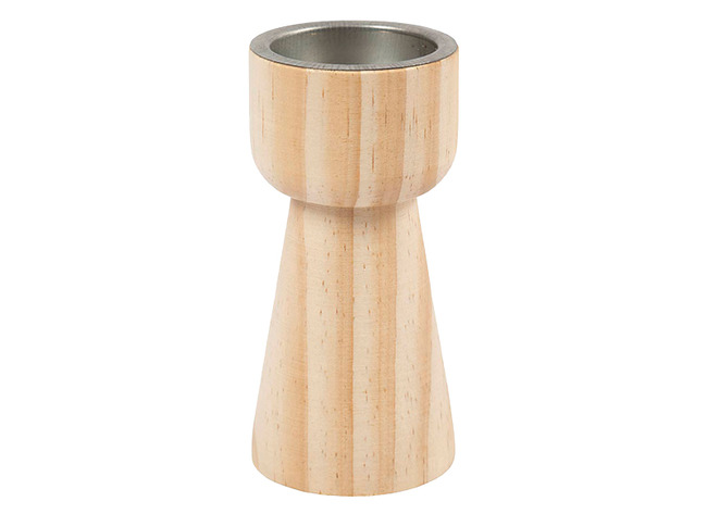 Bougeoir - en bois - droit - pour bougies chauffe-plats - pièce