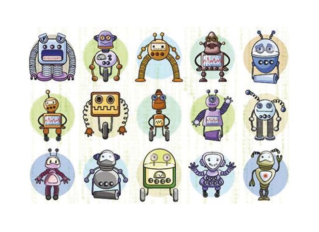 Stickers - robots - set van 800 assorti