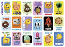 Stickers - emoji's met Engelse teksten - 36 motieven - set van 720 assorti