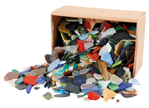Mozaïektegels - glas - grote stukken - voordeelpakket - set - doos van 2 kg assorti