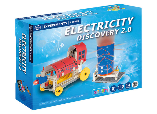 Technologie - elektriciteit - Electricity discovery - ontdekkingsset - trein, duikboot en meer - set van 110 assorti