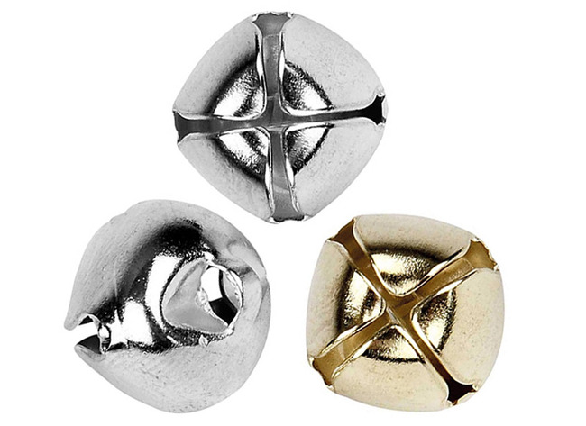 Decoratie - belletjes - goud en zilver - 1,5 cm diameter - set van 50 assorti