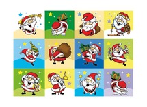 Stickers - seizoenen en feesten - kerstmannen - 35 motieven - set van 700 assorti
