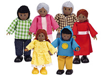 Poppen - spelfiguren - Hape - gezin - afrikaans - set van 6 assorti