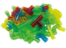 Bouwset - buisjes bouwen - transparant - set van 80 assorti