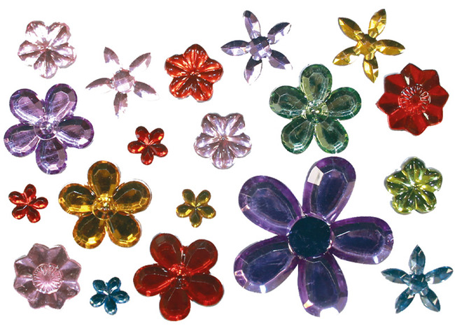 Decoratie - edelstenen - sierstenen - zelfklevend - bloemen - set van 180 assorti