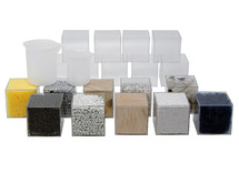 Gewichten - meten en wegen - kubussen gevuld met verschillende materialen - weegschaal - gewichtenset - set van 10 assorti