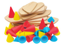 Bouwset - Piks - kleurrijke kegels - medium - per set