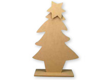 Hout - kerstboom met ster -per stuk