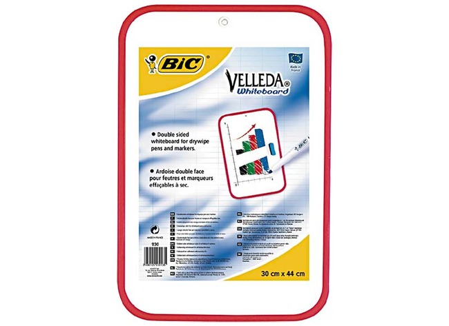 Bord - whiteboard - BIC Velleda - 30 x 44 cm - dubbelzijdig - per stuk
