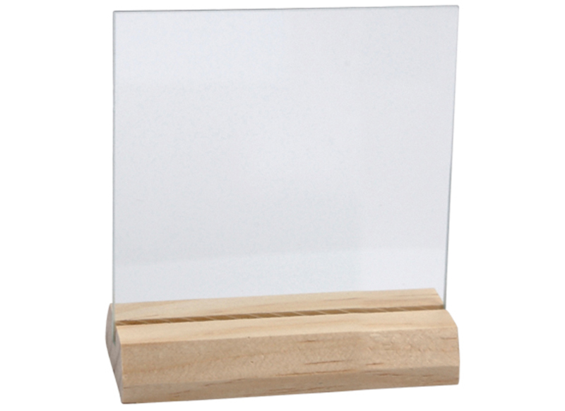 Glas - plaat met houder 7,5 x 7,5 cm - set van 10 - Baert