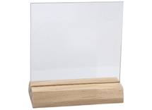 Plaat met houder - glas - 7,5 x 7,5 cm - set van 10