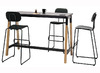 TAFEL - TOOGTAFEL - HOUTEN POTEN - 180 X 70 CM