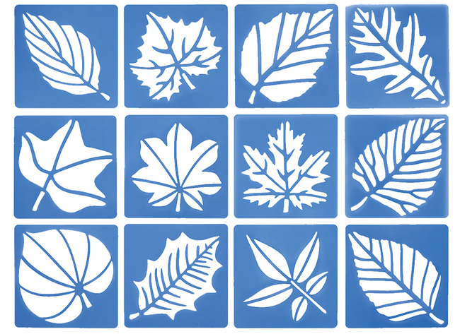 Sjablonen - Roylco - bladeren - 20 x 20 cm - set van 12 assorti