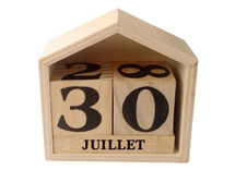 Kalender - huisje - hout - per stuk