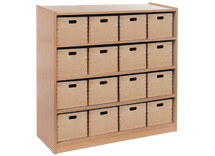 KAST BASIC 1 M - MET 3 PLANKEN EN 16 KISTEN