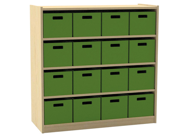 ARMOIRE BASIC H 1 M, 3 PLANCHES, 16 CAISSES