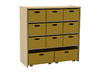 KAST BASIC 1 M - MET 3 PLANKEN - 9 KISTEN EN 2 ROLKISTEN