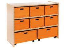 KAST BASIC - MET 2 PLANKEN - 6 KISTEN EN 2 ROLKISTEN