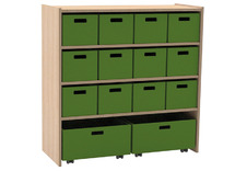 KAST BASIC 1 M - MET 3 PLANKEN - 12 KISTEN EN 2 ROLKISTEN