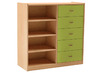 KAST BASIC 1 M - MET 3 PLANKEN EN 5 LADEN RECHTS