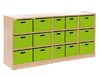 KAST BASIC - RUIMTEDELINGSKAST MET 15 KISTEN - ZONDER RUG