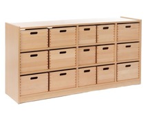 KAST BASIC 1 M - RUIMTEDELINGSKAST MET 15 KISTEN - ZONDER RUG