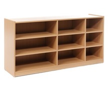 KAST BASIC 1 M - RUIMTEDELINGSKAST - 9 PLANKEN - MET RUG - ZONDER LADEN