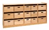 KAST BASIC - RUIMTEDELINGSKAST MET 15 KISTEN - MET RUG