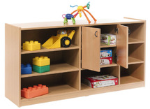 KAST BASIC 1 M - RUIMTEDELINGSKAST - 8 PLANKEN - MET 2 DEUREN - MET RUG