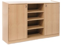 Kast - Basic 1 M - Ruimtedelingskast - 9 Planken - Met 2 Deuren - Met Rug - esdoorn - deur wit - per stuk