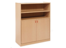 KAST BASIC - MET 4 PLANKEN EN 2 DEUREN ONDERAAN