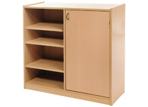 KAST BASIC 1 M - MET 6 PLANKEN EN 1 DEUR RECHTS