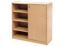 KAST BASIC 1 M - MET 6 PLANKEN EN 1 DEUR RECHTS