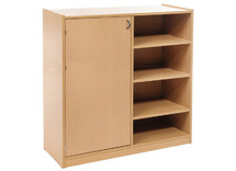 KAST BASIC 1 M - MET 6 PLANKEN EN 1 DEUR LINKS