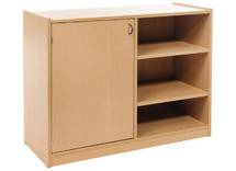 KAST BASIC - MET 4 PLANKEN EN 1 DEUR LINKS