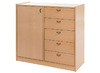 KAST BASIC 1 M - MET 1 DEUR EN 5 LADEN RECHTS