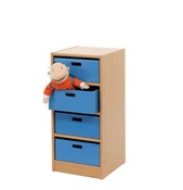 AANBOUW PLUS - SOKKELKAST MET 3 PLANKEN EN 4 KISTEN - GEKLEURD