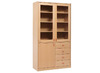 KAST BASIC - HOGE KAST MET 2 PLEXIGLAZEN DEUREN - 1 DEUR EN 4 LADEN