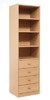 KAST BASIC - HOGE KAST MET 3 PLANKEN EN 4 LADEN