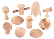 Speelfiguren - tickit Wooden Space Adventure - ruimte - hout - loose parts - per set