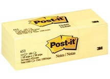 Memoblaadjes - kleefblaadjes - post-it - 3,8 x 5 cm - geel - set van 12