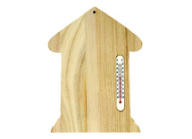 Thermometer - huisje - hout - per stuk