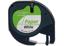 Etiketten - labels - Dymo LetraTag - wit/zwart - 12 mm - per stuk